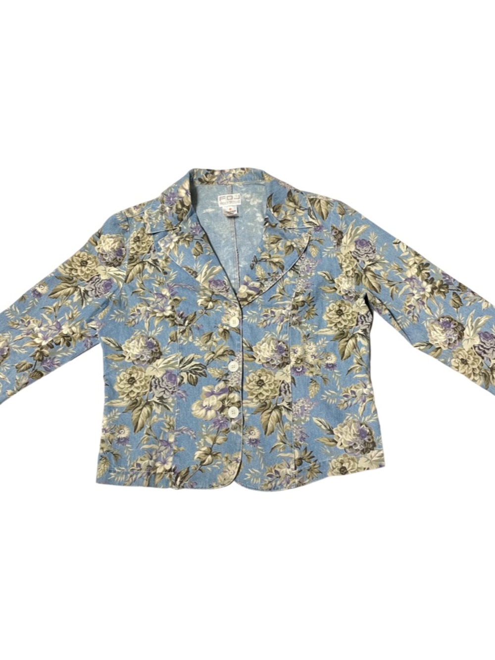 Light Blue Floral Blazer Jacket